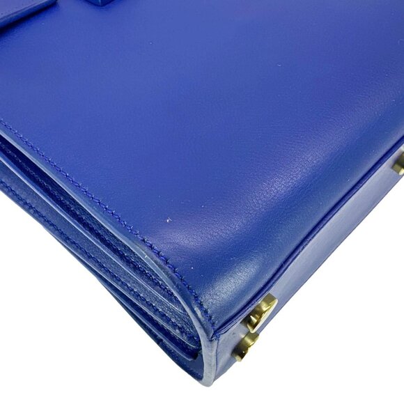 Yves Saint Laurent Sac de Jour Nano Leather Crossbody Bag Blue - Picture 5 of 11